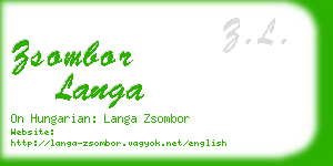 zsombor langa business card